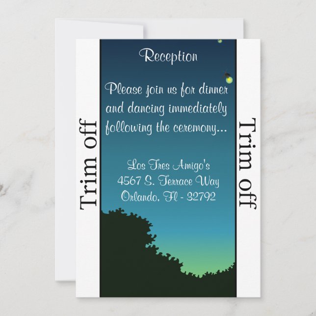 Invitación Luciérnagas de recepción y Mason (Anverso)
