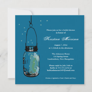 Invitación Luciérnagas y ducha de novia Mason Jar