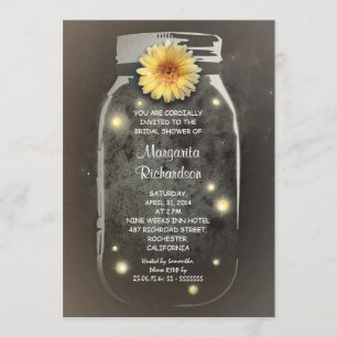 Invitación Luciérnagas y duchas de novia mason Jar Whimsical