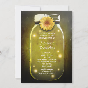 Invitación Luciérnagas y duchas de novia mason Jar Whimsical