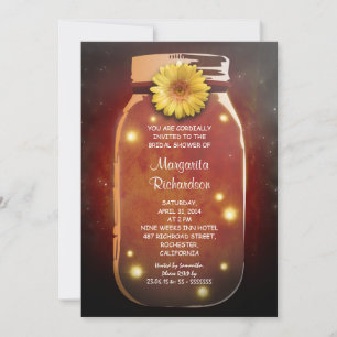 Invitación Luciérnagas y duchas de novia mason Jar Whimsical