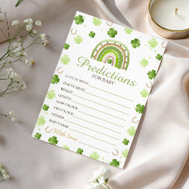 Invitación Lucky Charm Baby Predictions Card