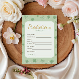 Invitación Lucky Charm Baby Predictions Card