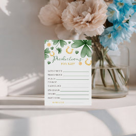 Invitación Lucky Charm Baby Predictions Card