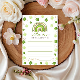 Invitación Lucky Charm Baby Shower Advice Card