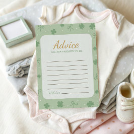 Invitación Lucky Charm Baby Shower Advice Card