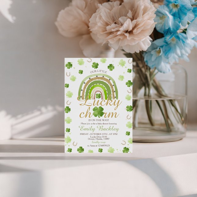 Invitación Lucky Charm Shamrock Baby Shower Invite (Subido por el creador)