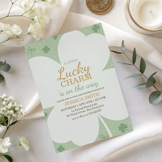 Invitación Lucky Charm Shamrock Baby Shower Invite (Subido por el creador)