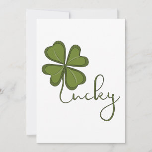 Invitación Lucky Four Leaf Clover