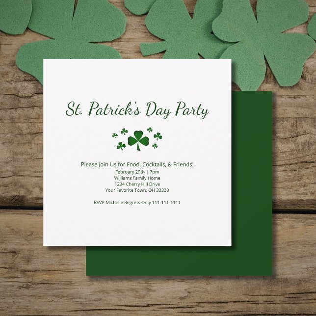 Invitación Lucky Green ShamrocksSt. Patrick's Day Party  (Subido por el creador)