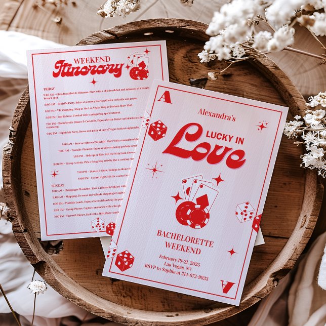 Invitación Lucky In Love Bachelorette Weekend Itinerary (Subido por el creador)