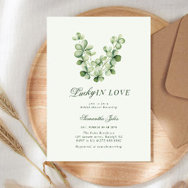 Invitación Lucky in Love Bridal Shower Green Shamrock 