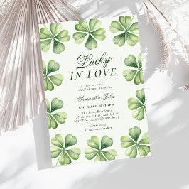 Invitación Lucky in Love Bridal Shower Green Shamrock 
