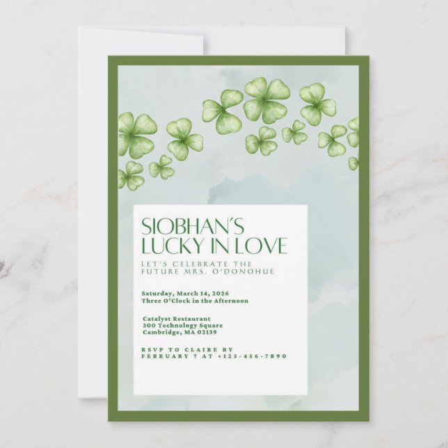 Invitación Lucky In Love Bridal Shower Invitation (Anverso)