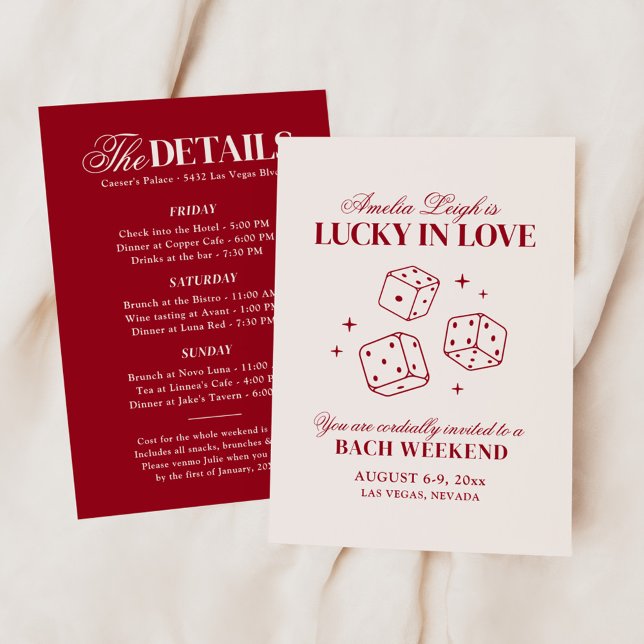Invitación Lucky In Love Casino Bachelorette Weekend (Subido por el creador)