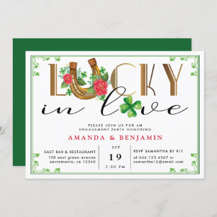 Invitación Lucky In Love Irish Engagement Party