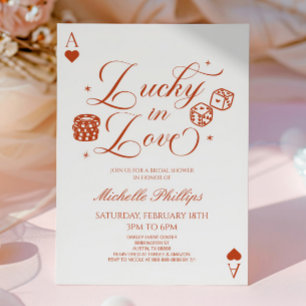 Invitación Lucky In Love Juego de Cartas Casino Despedida de