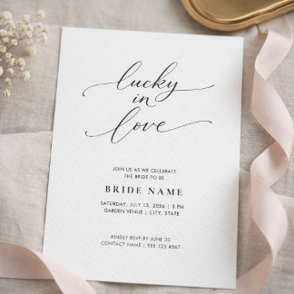 Invitación Lucky in Love | Modern Minimalist Bridal Shower