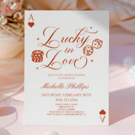 Invitación Lucky In Love Playing Card Casino Bridal Shower