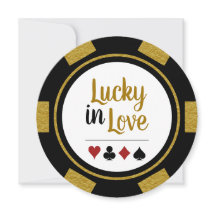 Lucky In Love Poker Chip Black Gold Boda