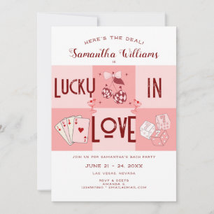 Invitación Lucky In Love Vegas Casino Bachelorette Weekend