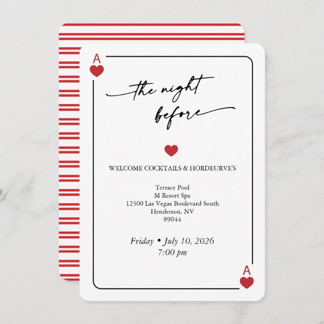 Invitación Lucky in Love Wedding Night Before Card (Anverso / Reverso)