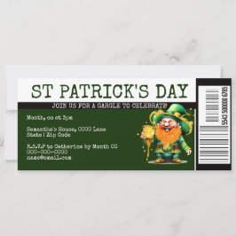 Invitación Lucky Irish board pass ticket para el Día de San P