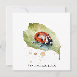Invitación Lucky Ladybug en Leaf