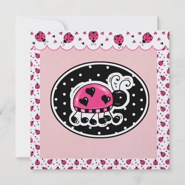 Invitación Lucky LadyBug - SRF (Anverso)