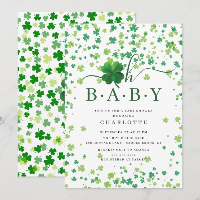 Invitación Lucky Little One Baby Shower (Anverso / Reverso)