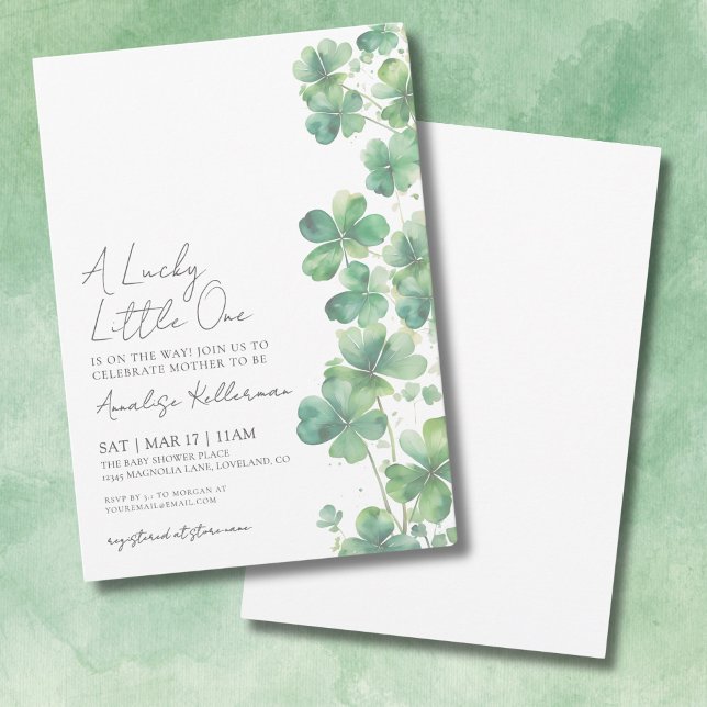 Invitación Lucky Little One St. Patrick's Day Baby Shower (Lucky Little One St. Patrick's Day Baby Shower Invitation)