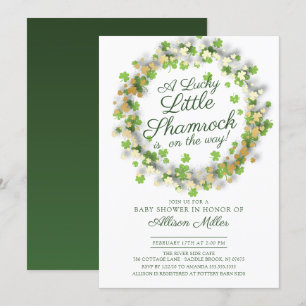 Invitación Lucky Little Shamrock Baby Shower