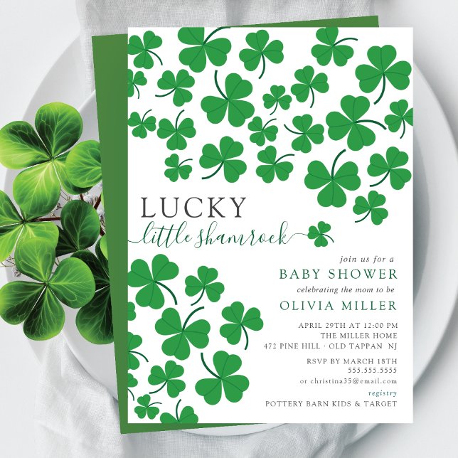 Invitación Lucky Little Shamrock Baby Shower (Subido por el creador)