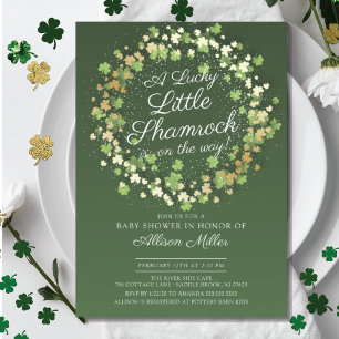 Invitación Lucky Little Shamrock Baby Shower