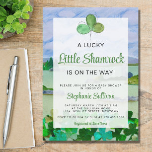 Invitación Lucky Little Shamrock Baby Shower