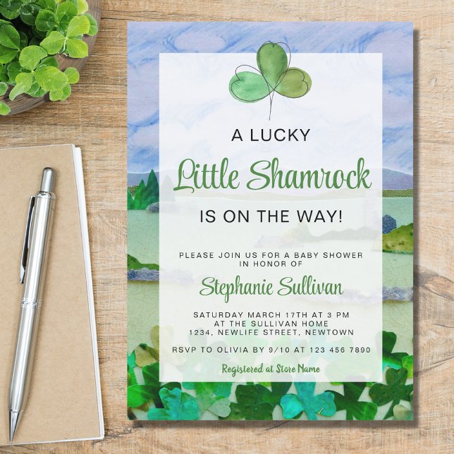 Invitación Lucky Little Shamrock Baby Shower (Subido por el creador)