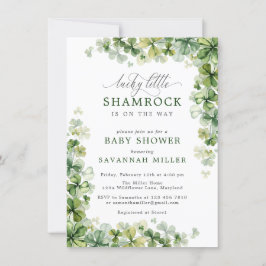 Invitación Lucky Little Shamrock Baby Shower Spring Clover