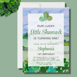 Invitación Lucky Little Shamrock First Birday