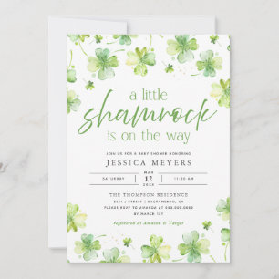 Invitación Lucky Little Shamrock St. Patrick's Baby Shower