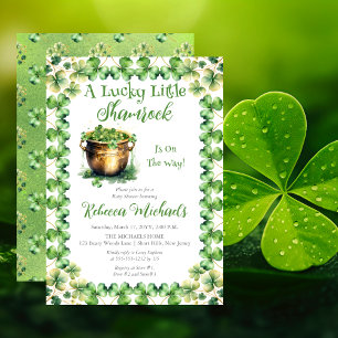 Invitación Lucky Little Shamrock St. Patrick's Baby Shower
