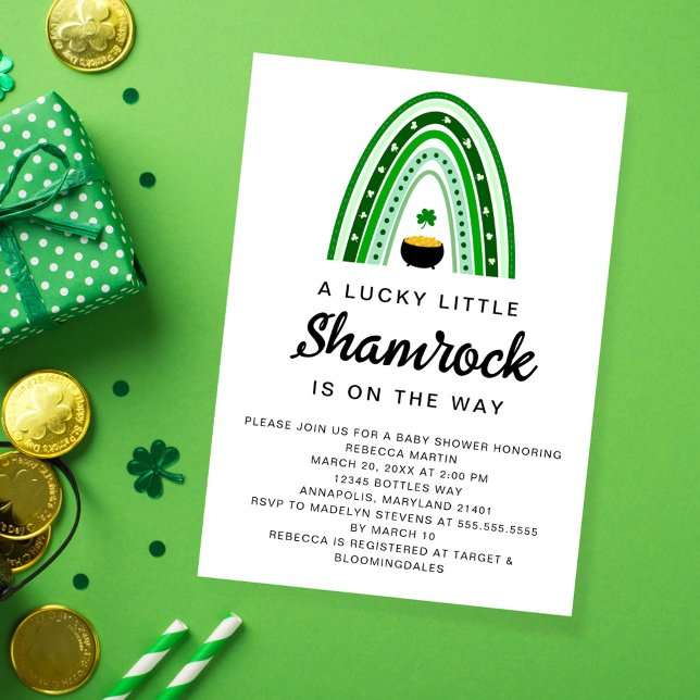 Invitación Lucky Little Shamrock St. Patrick's Baby Shower (Subido por el creador)