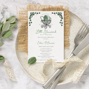 Invitación Lucky Little Shamrock St Patrics Baby Shower