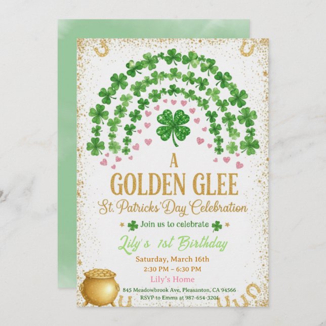 Invitación Lucky One 1st Birthday Invitation (Anverso / Reverso)