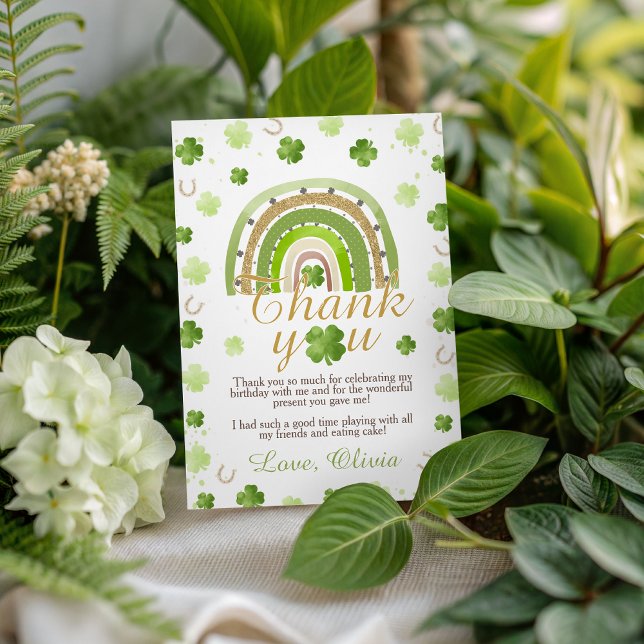 Invitación Lucky One Birthday Thank You Card (Subido por el creador)