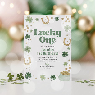 Invitación Lucky One cumpleaños 1er día de San Patricio Verde
