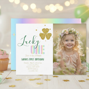 Invitación Lucky ONE Día de San Patricio Cumpleaños 1ª foto