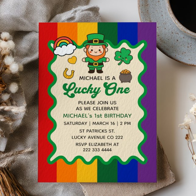 Invitación Lucky One Duende Cumpleaños 1er St. Patrick (Subido por el creador)
