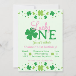 Invitación Lucky One First 1st Birthday Party
