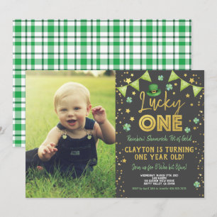 Invitación Lucky One First Birthday St Patrick's Day Photo
