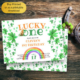 Invitación Lucky One Shamrock 1er cumpleaños